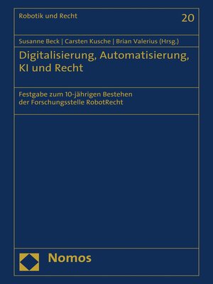 cover image of Digitalisierung, Automatisierung, KI und Recht